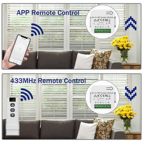 IsFriday Blind WiFi Curtain Switch Tuya Electric Rolling Shutter 433MHz RF-TI01056-Veeddydropshipping
