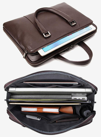 Men Leather Business Bag 15.6&quot; Laptop Bag 14 Male Office Bag-BS00431-Veeddydropshipping