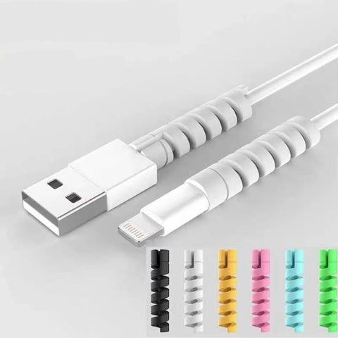 10 Pcs Spiral Cable Protector Silicone Data Line Protective Winder For Iphone Android USB Charging-PA00859-Veeddydropshipping