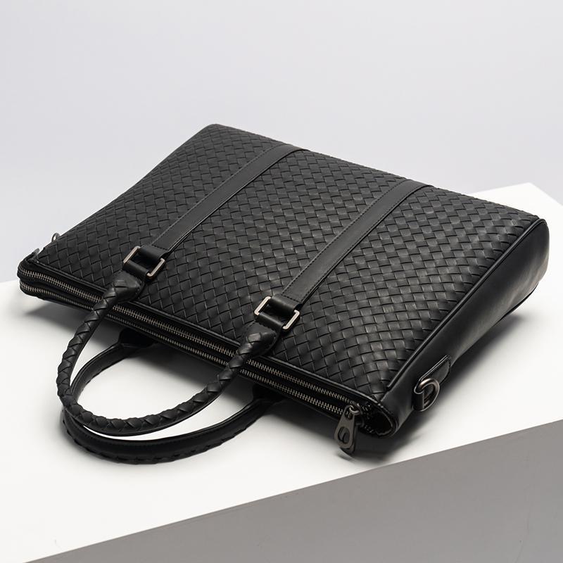Business Men&#39;s Briefcase Male Shoulder Bag Real Leather Matte Men-BS00478-Veeddydropshipping