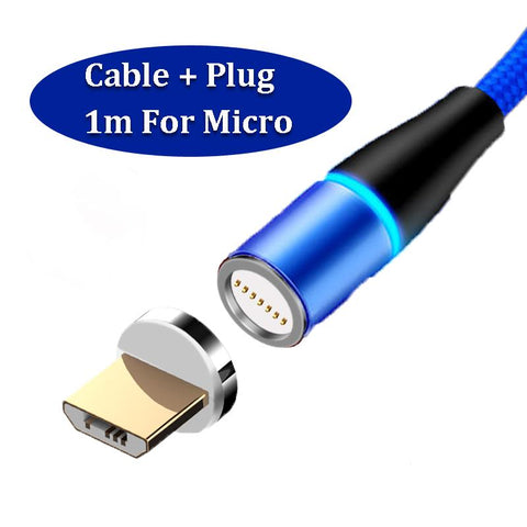 3A Magnetic USB Cable Fast Charge Micro USB Type C Cable For iPhone Samsung S20-PA01025-Veeddydropshipping