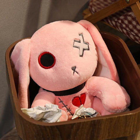 Dark Series Plush Rabbbit Toy Easter Bunny Doll Stuffed Gothic Rock-TB01553-Veeddydropshipping