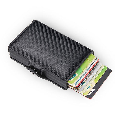 Card Holder Wallet Leather Metal Aluminum Business Bank-BS00597-Veeddydropshipping