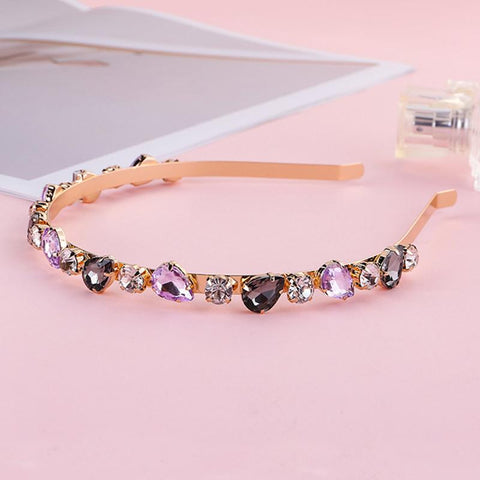 Bridal Tiaras Crowns Female Simple Crystal Headband -JW00540-Veeddydropshipping