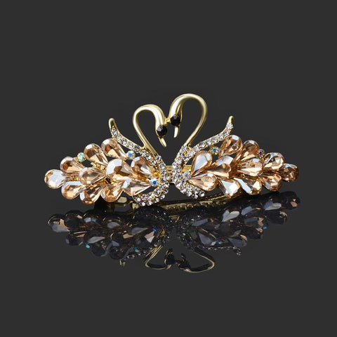 Rhinestone Hair Comb Flower Leaf Bridal Crystal Hair  -JW00491-Veeddydropshipping