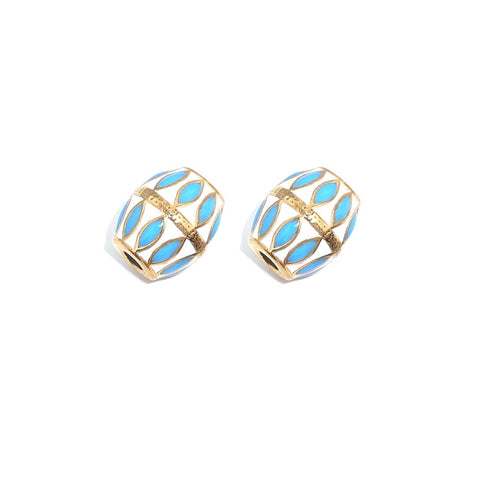 Steel Enamel Ball Shape Beads Spacer Oval Bead for DIY -JW01545-Veeddydropshipping