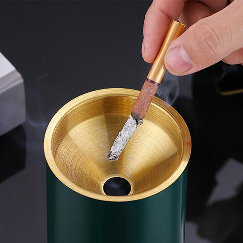 Ashtray Round Windproof Stainless Steel Smokeless-HA01004-Veeddydropshipping