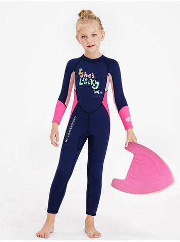 girls wetsuit diving suit 2.5MM neoprene  swimsuit girls long sleeve  surfing-OS00060-Veeddydropshipping