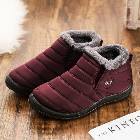 Shoes Platform Slip On Fur Boots Ladies Waterproof Ankle-BS00921-Veeddydropshipping