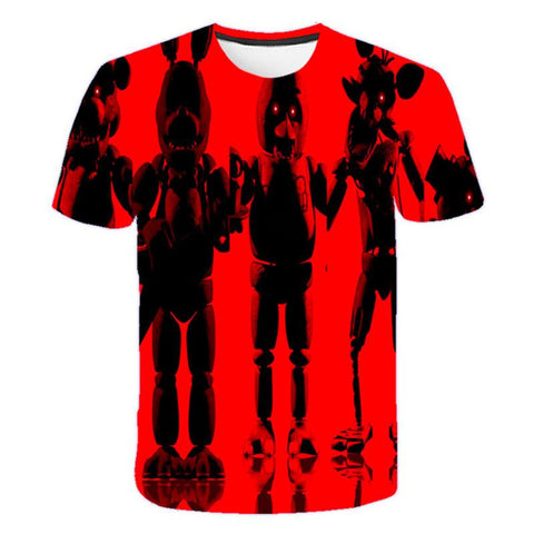 Five Night Freddy 3D Print Kid&#39;s T-shirts Horror Game Print Casual-TB01154-Veeddydropshipping