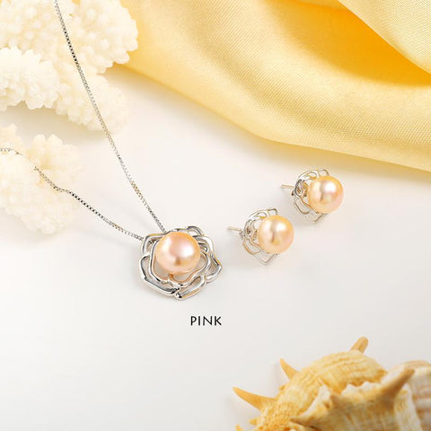 fashion big flower 925 sterling silver jewelry sets-JW01346--Veeddydropshipping