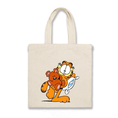 Animation Garfield Printing Large Capacity Canvas Shoulder Bag-TB00063-Veeddydropshipping