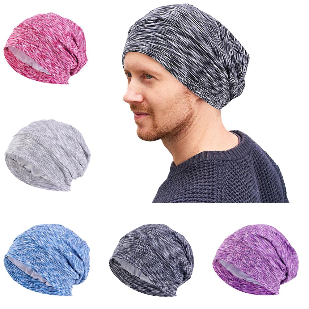 Satin Lined Night Unisex Sleep Cap Hair Care Bonnet-MF00954-Veeddydropshipping