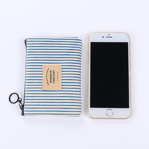Data Cable Organizer Coin Bag Purse Women Stripe Coin Money Card Holder Wallet Case Zipper-PA00901-Veeddydropshipping