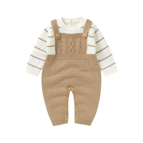 Baby Romper Knitted Solid Newborn Girls Jumpsuit Outfits Long Sleeve-TB00293-Veeddydropshipping