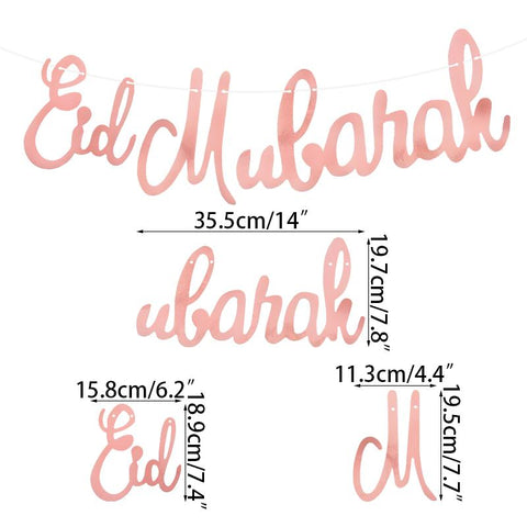 Glitter Eid Mubarak Paper Kareem Decoration DIY Craft-HA00628-Veeddydropshipping