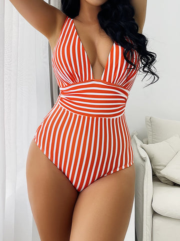 Sexy Striped Swimwear Woman 2022 New One Piece Swimsuit Female Bathing -OS00068-Veeddydropshipping