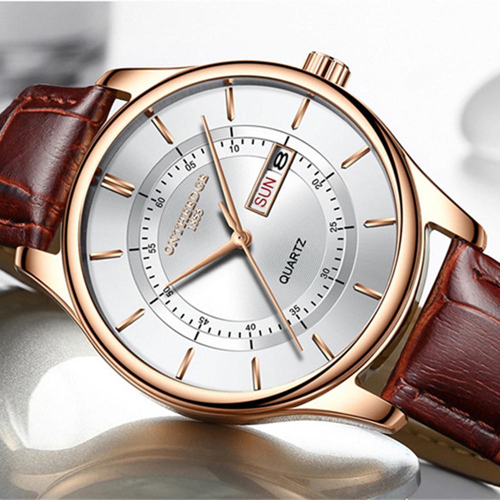 Men Leather Waterproof Watches Business Fashion Japan Quartz-JW00667-Veeddydropshipping