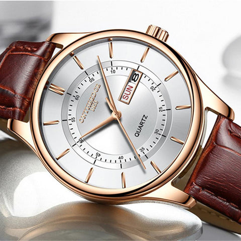 Men Leather Waterproof Watches Business Fashion Japan Quartz-JW00667-Veeddydropshipping