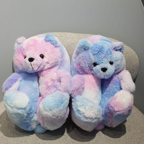 winter velvet Keep warm women shoes Striped Teddy Bear-BS01163-Veeddydropshipping