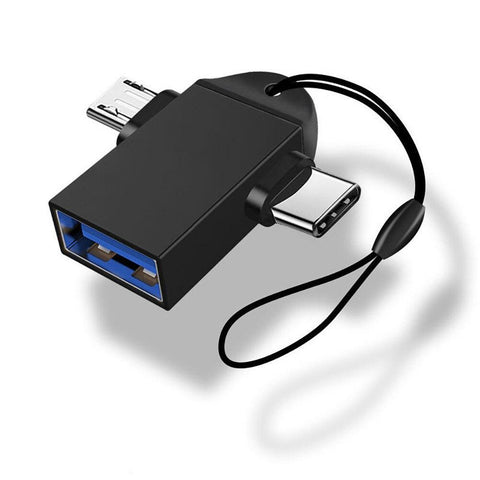 Aluminum Alloy 2 In 1 Android OTG Adapter Mobile Phone Adapter Usb Connector Multi-Function-PA00963-Veeddydropshipping