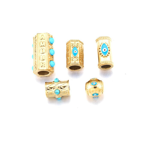 Steel Glasses Natural Stone Beads Enamel  Bead for DIY -JW01493-Veeddydropshipping