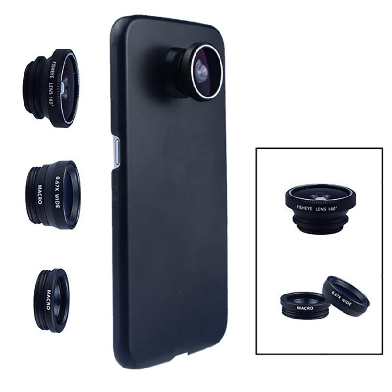 Phone Camera Lens 180 Fish eye Wide Macro  With Case-PA01241-Veeddydropshipping
