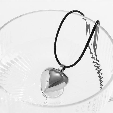 Leather ecklace for Women Simple Love Heart Pendant -JW01178-Veeddydropshipping