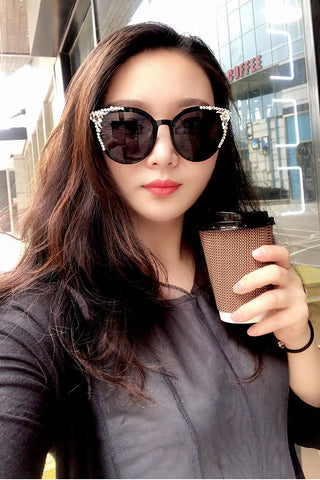 Fashion Round Cat Eye Sunglasses Women-WF01324-Veeddydropshipping