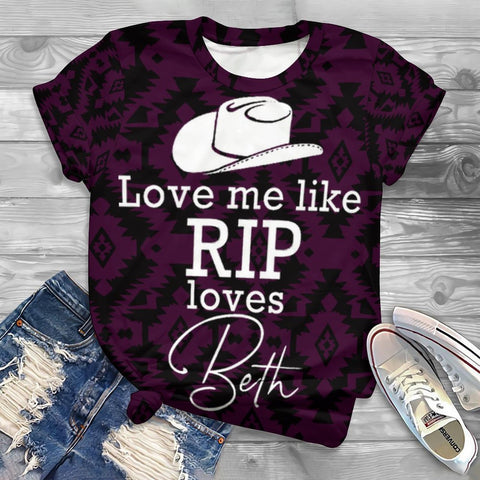 Dutton Ranch Print Casual Oversized T-shirt Women-WF00152-Veeddydropshipping