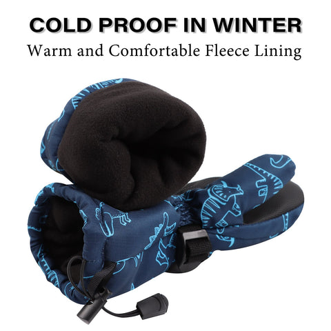 Children Winter Dinosaur Gloves Baby Girls Waterproof Windproof Snow-TB00430-Veeddydropshipping