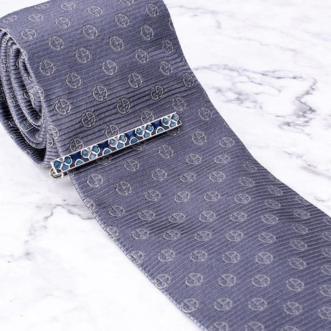 French Shirt Cufflinks and Tie Clip Set Blue Wedding Christmas Gifts-JW01307-Veeddydropshipping
