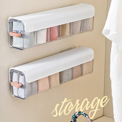 Wall-Mounted Storage Box Underwear Panties Socks Data Cable Closet Organizer Multifunction 6 Grids-PA00878-Veeddydropshipping