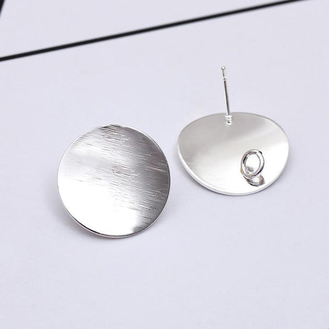 Metal  Stud Earrings Post Base with Loop For Jewelry Making Diy-JW01563-Veeddydropshipping