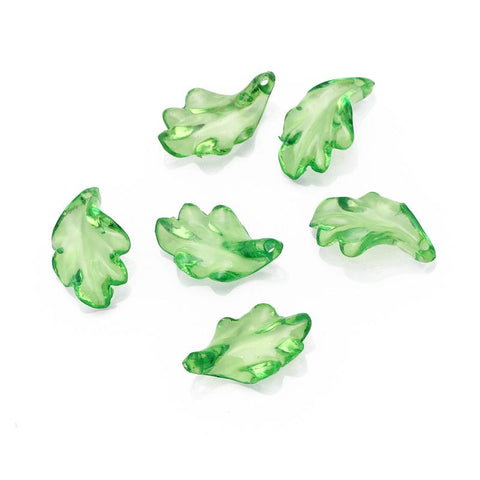 Green Transparent Leaf Shape Acrylic Beads For DIY Jewelry -JW01495-Veeddydropshipping