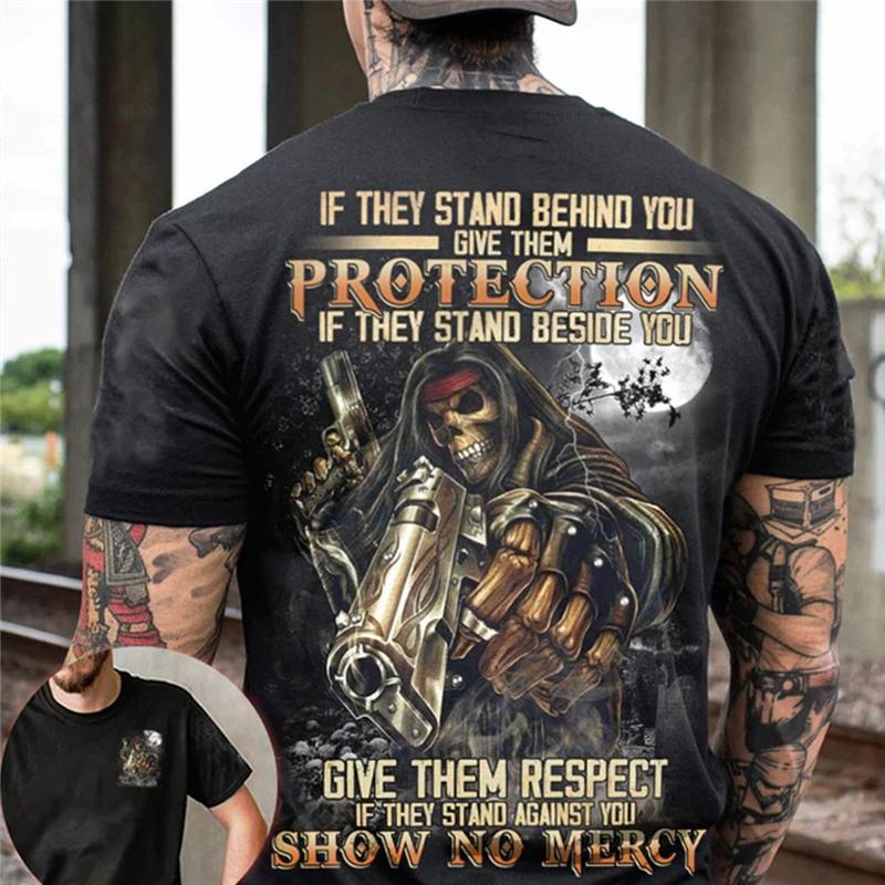 Heavy Metal Punk Style Men Teen Summer Trendy T-shirt High Street-TB01155-Veeddydropshipping