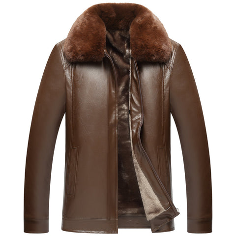 fur one middle-aged and elderly leather jacket men&#39;s new plus-MF01387-Veeddydropshipping