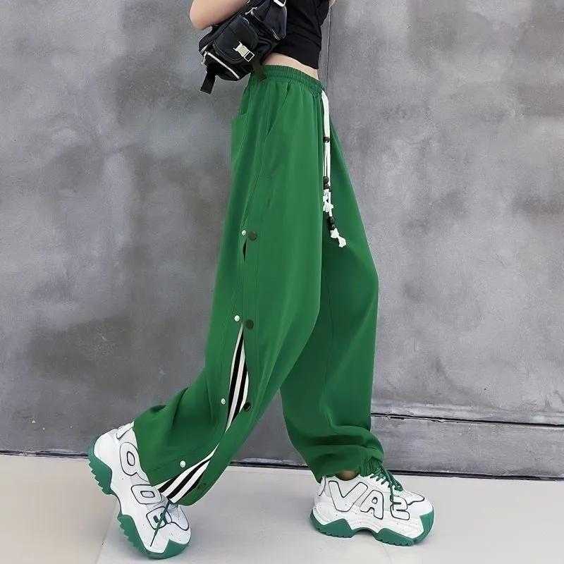Fashion Loose Wide Leg Pants Women High Waist Elastic Streetwear-WF00462-Veeddydropshipping