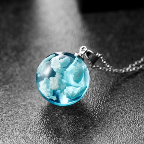 Rould Ball Moon Pendant Necklace Women -JW01172-Veeddydropshipping