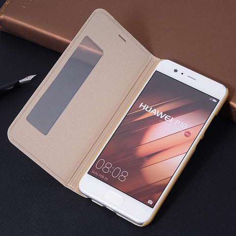 Flip Leather Smart View Case For Huawei P10 P9 Plus P8 Luxury Shockproof Cover-PA00275-Veeddydropshipping