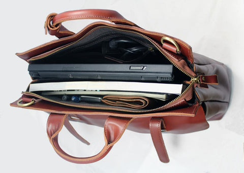 Briefcase Business Bag Leather laptop briefcase Men Shoulder-BS00422-Veeddydropshipping