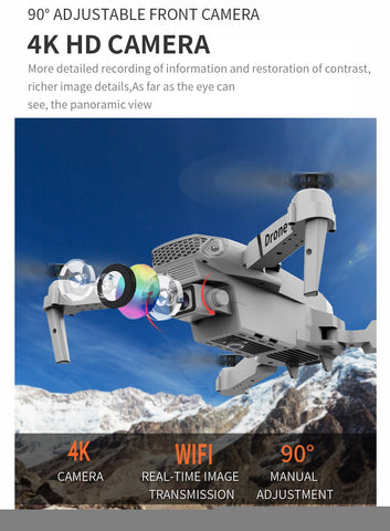 Professional Drone E88 4k wide-angle HD camera WiFi fpv height Hold Foldable RC-TB01389-Veeddydropshipping