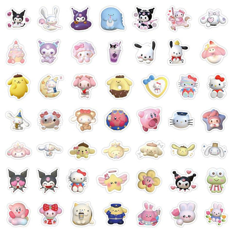100pcs 3D Avatar Sanrio Sticker Cartoon Cute DIY Sticker Waterproof Anime-TB01637-Veeddydropshipping