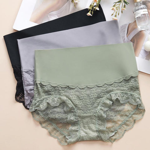 Thin Panties Sexy Lace High Waist Underwear-WF00974-Veeddydropshipping