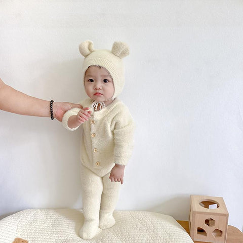 Baby Velvet Jumpsuit Autumn Winter Girl Baby Romper Bodysuit-TB00704-Veeddydropshipping