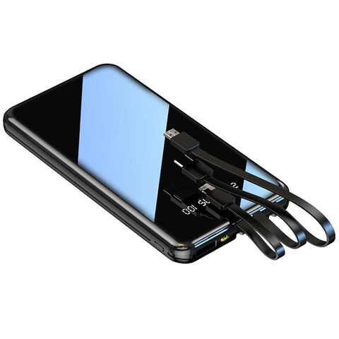 10000mAh Mobile Power Bank Full Screen 3USB Portable Outdoor Emergency Fast Charging External Battery