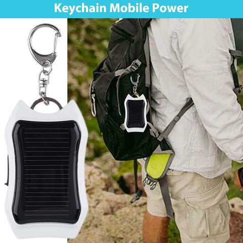1000mAh Solar Power Bank LED Flashlight Portable Outdoor Multifunctioal Lamp Keychain-PA00474-Veeddydropshipping