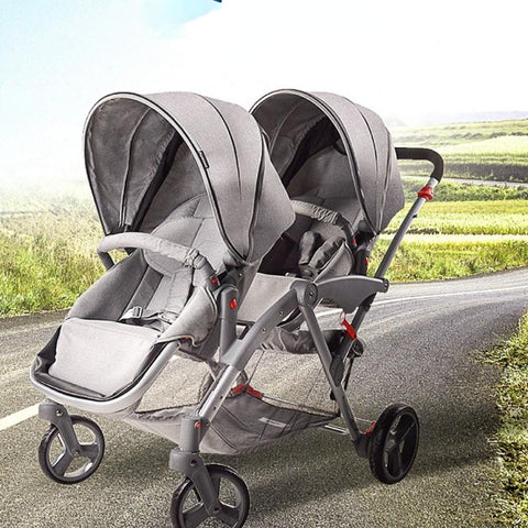 Twin Baby Stroller Folding Carriage,twins stroller baby car Lying and Seating-TB00379-Veeddydropshipping