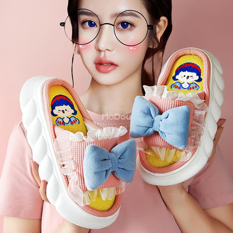 Women Indoor Slippers Breathable Hemp Cotton Home Shoes-BS01221-Veeddydropshipping
