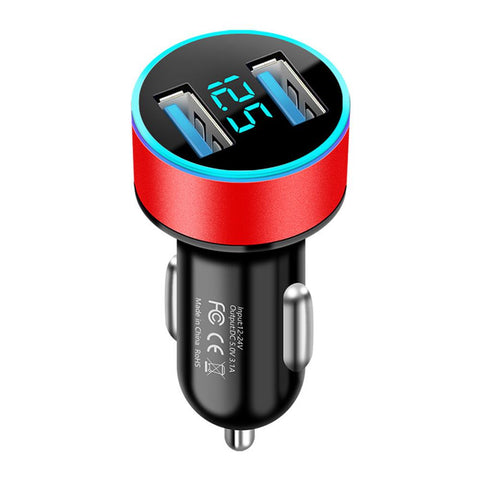 Dual USB Car Charger Digital LED   Socket Lighter Phone Charge-Veeddydropshipping